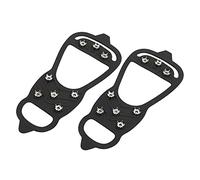 1 Pair 8 Tooth Outdoor Snow Walking Nail Crampons Anti Slips Ice Shoes Spikes Covers Durable Stainless Steel Silicone Anti Slip Traction for Hiking Mountaineering Size M L (L)