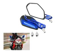 1 Pair 8mm 10mm Motorcycle Mirrors Universal Wing Mirrors Scooter Rear View Mirrors Side View Mirrors Aluminum Flame Pattern(Bule)scooter mirrors