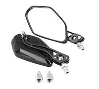 1 Pair 8mm 10mm Motorcycle Mirrors Universal Wing Mirrors Scooter Rear View Mirrors Side View Mirrors Aluminum Flame Pattern(Black) scooter mirrors black motorcycle mirror