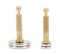 1 Pair Acoustic Guitar Panel Magnets with Handle, Gold Round Base Magnet Acoustic Guitars Accessory for Repair Top Cracks, Magnetize Pickups