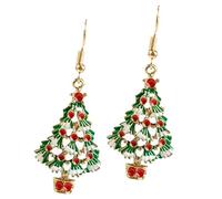 1 pair alloy colorful christmas theme fashion hook earrings christmas tree