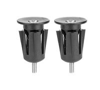 1 Pair Aluminum Alloy Bike Grips Bar End Caps Plug for Mountain Bike Road Bicycle Handlebar (Black)