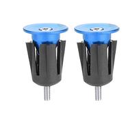 1 Pair Aluminum Alloy Bike Grips Bar End Caps Plug for Mountain Bike Road Bicycle Handlebar (Blue)