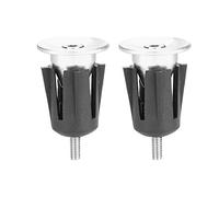 1 Pair Aluminum Alloy Bike Grips Bar End Caps Plug for Mountain Bike Road Bicycle Handlebar (Silver)