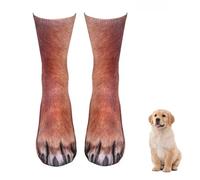 1 Pair Animal Paw Socks,3D Print Animals Feet Pattern Novelty Animals Paws Socks,Creative Fun Sock 40 CM,Funny Birthday Gifts for Women Men,Unisex Adult (UK, Alpha, One Size, Regular, Regular, Dog)