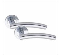 1 Pair Arched T-Bar Internal Door Handles Polished Chrome Finish - Golden Grace