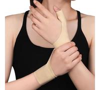 1 Pair Arthritis Gloves Elastic Wrist Support Flexible Wrist Thumb Support Brace Joint Pain Decompression Gloves without Metal Bar for Sports Daily Wear Pain Relief Tendonitis (1 Pair Beige)