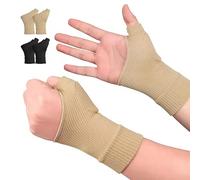 1 Pair Arthritis Wrist & Thumb Support Brace | Compression Wrist Brace for Hand Instability, Improve Circulation | Provide Excellent Support for Thumb Injury, Carpal Tunnel, Tenosynovi (Beige, S)