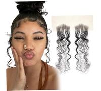 1 Pair Baby Hair Edges, High Temperature Fibre Curly Fake Edges, Reusable Natural Looking Lace Hairline for Daily Use, Theme Parties, Dating Fake