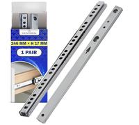 1 Pair Ball Bearing Drawer Runners 246 mm x H 17 mm - Telescopic Draw Runners Replacement Have a Partial Extension of 170 mm - Warranty 10 Years - MONTERAL