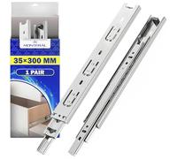 1 Pair Ball Bearing Drawer Runners 300 mm x H 35 mm with Full Extension - Draw Runners Replacement Made of Zinc Coated Steel - Warranty 10 Years - MONTERAL