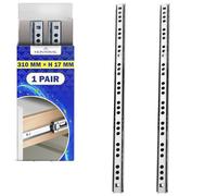 1 Pair Ball Bearing Drawer Runners 310 mm x H 17 mm - Telescopic Draw Runners Replacement Have a Partial Extension of 208 mm - Warranty 10 Years - MONTERAL