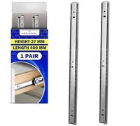 1 Pair Ball Bearing Drawer Runners 400mm x H 27 mm - Telescopic Draw Runners Replacement Have a Partial Extension of 262 mm - Warranty 10 Years - MONTERAL