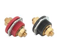 1 Pair Battery Power Junction Post, 3/8in Thru Panel Battery Terminal Connector 250A Positive Negative Junction Stud Post for Cars RVs Ships Yachts