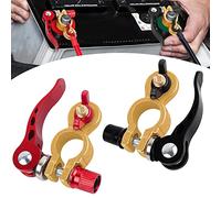 1 Pair Battery Terminals Quick Release Battery Terminal Connectors Positive and Negative Battery Pole Terminals Clamps 12V/24V with Wing Nuts for Cars, Trucks, Boats, RV Motorbike Caravans