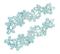 1 Pair Beautiful Lace Embroidery Appliques Flower Decorative Delicate Patches for Fashion Bridal Attire Handmade Lace Embellishments Patches