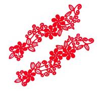 1 Pair Beautiful Lace Embroidery Appliques Flower Decorative Delicate Patches for Fashion Bridal Attire Handmade Lace Embellishments Patches