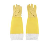 1 Pair Beekeeping Gloves - Long Sleeves Protective Gloves - Ventilated Long Sleeves with Elastic Cuffs, Yellow Beekeeper for Beekeeping