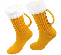 1 Pair Beer Mug Socks, Fun Beer Mug Socks, Non-slip Slipper Socks, Autumn and Winter Knitted Warm Socks, Thickened Stockings, Gift Socks