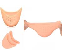 1 Pair Beige Soft Silicone Gel Pointe Ballet Dance Shoe Toe Pads Toe Protector with Breathable Hole One Size Instant Cooling and Soothing Relief Gel Blister Pads Foot Health