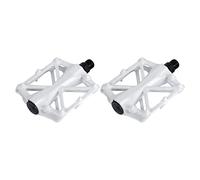 1 Pair Bicycle Pedals Aluminium Alloy Durable Anti Skid Lightweight Platform Pedals for Mountain Bike Road Bike Black Blue Red Green White (White)