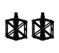 1 Pair Bicycle Pedals Aluminium Alloy Durable Anti Skid Lightweight Platform Pedals for Mountain Bike Road Bike Black Blue Red Green White (Black)