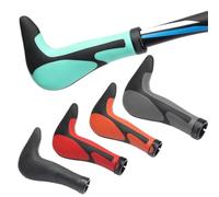 1 Pair Bicycle Silicone Handlebar Grips - Integrally-Formed Horn Handlebar, Cycling Hand Rest, Mountain Folding Bike Lock Ring Cover(Black red)