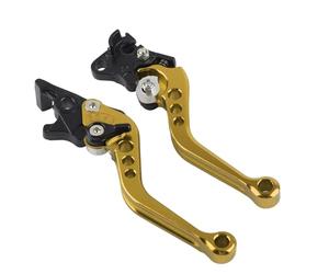 1 Pair Bike Brake Handle, 16cm/6.4in Left Handle, 19cm/7.2in Right Handle, Diameter 6mm/0.2in Left Handle D 8mm/0.3in Right Handle Motorcycle Clutch Drum Brake Lever for Bike (Yellow)