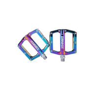 1 Pair Bike Pedal Scratch Resistance Dust-proof Foodboard Metal Pedals CNC Safety Wear-resistance Plated Flat Platform Colorful