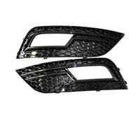 1 Pair Black ABS Front Fog Light Grille Covers for Audi A4 B8.5 2012-2015 S4 RS4 Honeycomb - Direct Replacement (AUA4B8040)