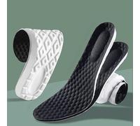 1 Pair Black Shock-Absorption Sports Insoles Soft Comfortable Shoe Pads High Elastic Massage Insole Feet Care Insert Cushion, Black L, EU41-42