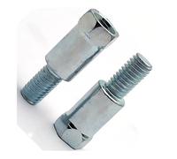 1 Pair Black Silver Motorcycle Rear Mirror Adapters Fit For M10 10MM Clockwise Anti-clockwise Right Left Hand Thread Changing Screw(Siver-M10M10 (RR-LR))