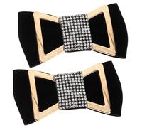 1 Pair Black Velour Bow Shoe Ornaments Rhinestones Decorative Wedding Shoe Decor for Pumps Easy to Match for Dinner Party Birthday Gifts for Women