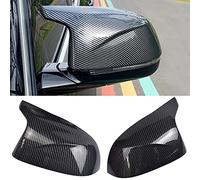 1 Pair Black Wing Mirror Cover Cap Left Right Rear View Mirror Cap Replacement For B-MW X3 F25 X4 F26 X5 F15 X6 F16 2014-2018 (Carbon Fiber)