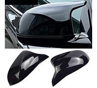 1 Pair Black Wing Mirror Cover Cap Left Right Rear View Mirror Cap Replacement For B-MW X3 F25 X4 F26 X5 F15 X6 F16 2014-2018 (Bright Black)