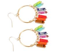 1 Pair Bohemian Style Tassel Earrings Chakra Gemstone Dangle Ear Jewelry for Women Comfortable Elegant Fashion Accessories for Daily Wear