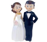 1 Pair Bride and Groom Figurines Cupcakes,Bride and Groom Figurines, Small Resin Couple Doll Wedding Cake Decorations Party Desktop Ornaments For Valentine's Day Home Decor Car Ornaments