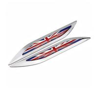 1 Pair British Flag Car Decals-2 Dart Type Metal Union Jack Stickers for Cars 6.3inch Emblem Country Flags Vehicle Decal Badge Sticker for Vehicles, Truck, SUV, Sedan and Van (British Flag)