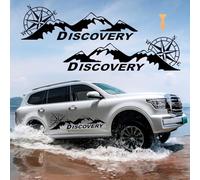 1 Pair Car Decals Compass Mountain, Waterproof Vinyl Auto Stickers Car Side Body Window Stickers Car Hood Decal Auto Decor for SUV Off-Road Vehicles Jeep Camper Van RV, Black, 100 * 30cm