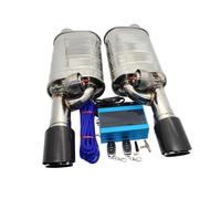 1 Pair Car Exhaust System Vacuum Valve Control Exhaust Pipe Kit Remote Control Variable Silencer Stainless Universal 63mm Car Exhaust Tip(51MM D-Shape)