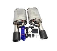 1 Pair Car Exhaust System Vacuum Valve Control Exhaust Pipe Kit Remote Control Variable Silencer Stainless Universal 63mm Car Exhaust Tip(51MM B-Shape)