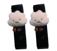 1 Pair Car Seat Strap Pads, Cute Cartoon Cloud Car Seat Belt Cover with Loop-and-Hook Tape, Fluffy Plush Seatbelt Cushion, Reusable Universal Seat Belt Cover Pad for Shoulder Neck