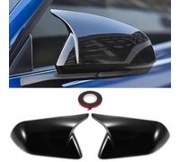1 Pair Car Side Mirror Cover Caps Gloss Black for 2015-2024 Ford Mustang GT/Ecoboost/Shelby Accessories Rear Exterior Mods Tuning Parts - Without Mirror Turn Signal Cutout