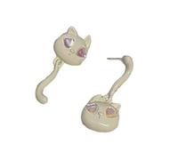 1 Pair Cartoon Kitten Asymmetric Cute Sweet Earings Temperament Online Celebrity Show White Skin Female Earrings Cartoon Kitten Earrings For Women Girls