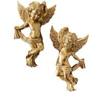 1 Pair Cherub Angel Statue Praying Angel Figurine Guardian Hanging Sculptures Small Cherub Wall Hanging Decoration for Garden Ornaments