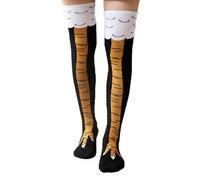 1 Pair Chicken Leg Socks,Funny Thigh Knee High Stockings Women Men Gifts,Cute Animal Printed Kids Bird Feet Legs Chickens Paw Crazy Tights Sock,Girls Novelty 3D Cartoon Weird Lovers,for Mens Womens