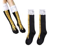 1 Pair Chicken Legs Socks,Funny Chicken Feet Socks,Novelty Funny Crazy Socks 3D Cartoon Animal Socks,Knee-High Cosplay Socks,Cute Chickens Paw Crazy Tights Sock B