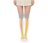 1 Pair Chicken Socks,Novelty Chicken Leg Socks for Women/Men/Kids,Funny Feet Socks 3D Cartoon Animal Paw Knee High Stockings,Weird Crazy Gifts for Halloween Cosplay Hen Party (Black/Pink/Yellow/White)