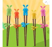 1 Pair Child Chopsticks Cartoon Reusable Tableware Set Non-Slip Hand-held Learning Chop Sticks for Beginner Toddlers Boys Girls Type 2