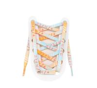 1 Pair Colorful Flat Print Pattern Shoelaces for Casual Footwear Fashion Accessories(Orange Formula,140cm)